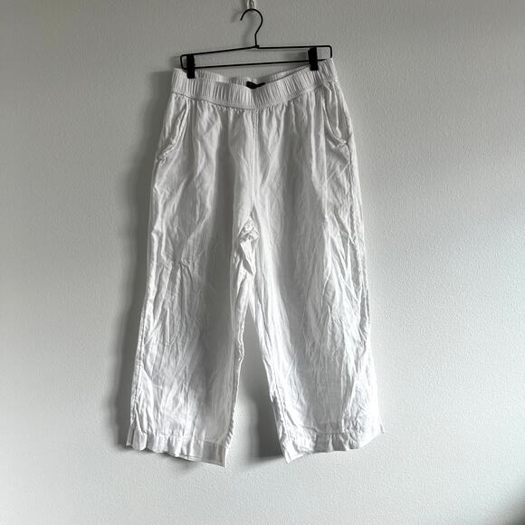 Tahari Pants - Tahari Essentials White Linen Wide-Leg Pants XL Clean Girl Coastal Grandmother